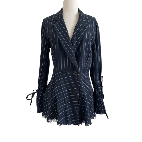 Free People Stella Striped Linen Blazer - Picture 3 of 12